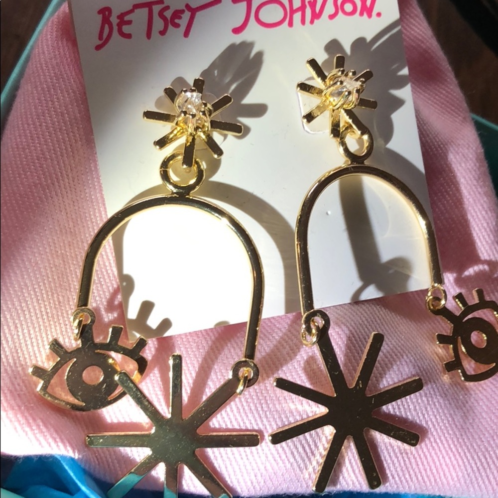 Betsey Johnson earrings evil eye
